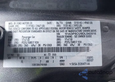 2013 Ford C-Max Energi Sel из США, поврежденный, VIN 1FADP5CU9DL543916